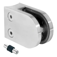 Suport pentru sticlă 6-10,76 mm 50x40x26 mm cu pin AISI 304 sistem 48,3 mm satin