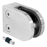 Suport pentru sticlă 6-10,76 mm 63x45x28 mm pin AISI 304 sistem plat satin