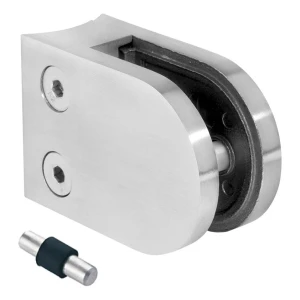 Suport pentru sticlă 6-10,76 mm 63x45x28 mm pin AISI 304 sistem 42,4 mm lucios