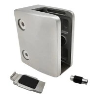 Suport sticlă 12-17,52 mm consolă și pin 65x55x37 mm AISI 304 sistem plat satin