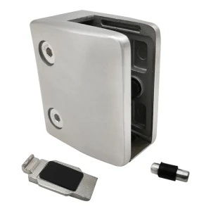Suport sticlă 12-17,52 mm consolă și pin 65x55x37 mm AISI 304 sistem plat satin