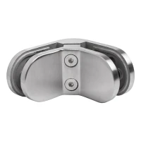 Suport pentru sticlă 6-12,76 mm 90° oval 82x45x30 mm pin AISI 304 satin