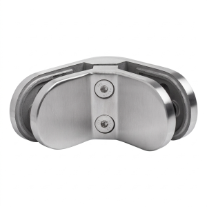 Suport pentru sticlă 6-12,76 mm 90° oval 82x45x30 mm pin AISI 304 satin