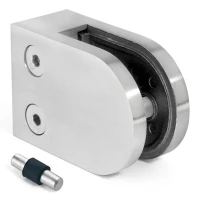 Suport pentru sticlă 6-10,76 mm 50x40x26 mm pin AISI 304 sistem plat lucios