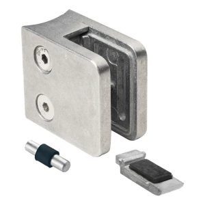 Suport pentru sticlă 6-10,76 mm 45x45x26 mm console și pin zamac sistem 42,4 mm brut