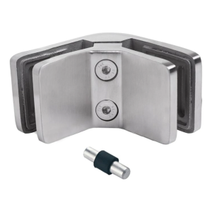 Suport pentru sticlă 6–10,76 mm pătrat 90° pin 53x45x26 mm AISI 304 satin