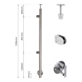 Stâlp terminal stâng fi 42,4x1230mm AISI304 fixare laterală satin 000-525 (2)