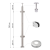 Stâlp balustradă colțar pentru sticlă fi 42,4x1060/1102,4mm 4 suporturi șlefuit 000-559 (2)