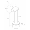 Stâlp balustradă colțar pentru sticlă fi 42,4x1060/1102,4mm 4 suporturi șlefuit 000-559 (3)