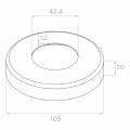 Stâlp balustradă colțar pentru sticlă fi 42,4x1060/1102,4mm 4 suporturi șlefuit 000-559 (4)