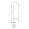 Stâlp balustradă colțar pentru sticlă fi 42,4x1060/1102,4mm 4 suporturi șlefuit 000-559 (5)