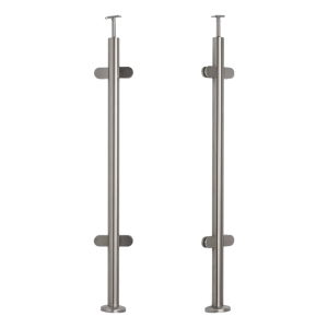 Stâlp balustradă intermediar fi 42,4x1060/1102,4 mm/ 4 suporturi pentru sticlă