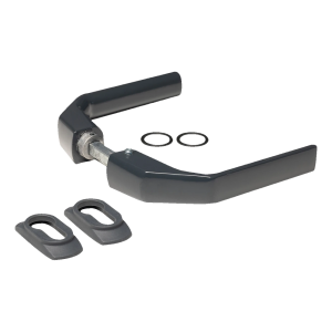 PSG – mâner de oțel pentru ușă 125×80 mm antracit, set complet cu rozete