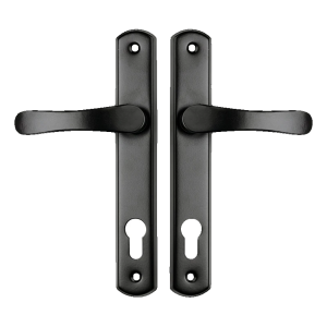 YALE mâner de ușă cu placă biscocte negru – distanță 90 mm