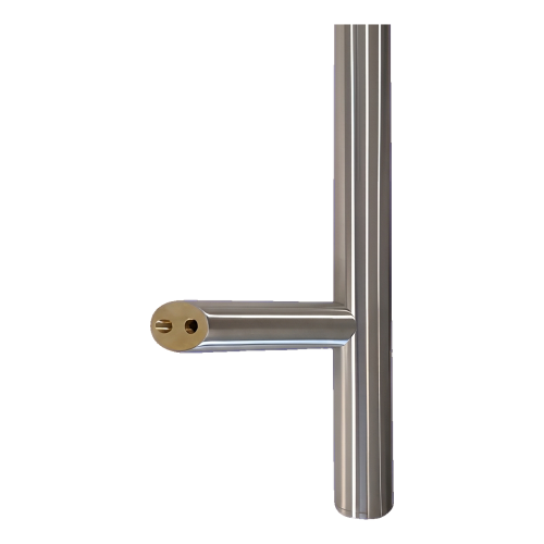 Mâner de ușă unilateral rotund ø32 × 1200 mm – oțel AISI 304, satinat, montaj 45° 000-719 (2)
