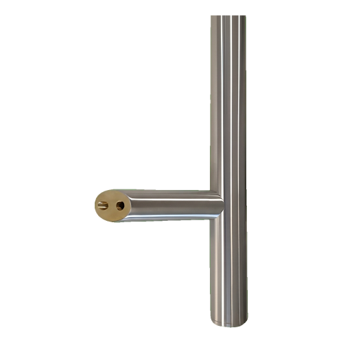 Mâner de ușă unilateral rotund 32×800 mm – oțel inoxidabil AISI 304, satinat, fixare 45° 000-723 (2)