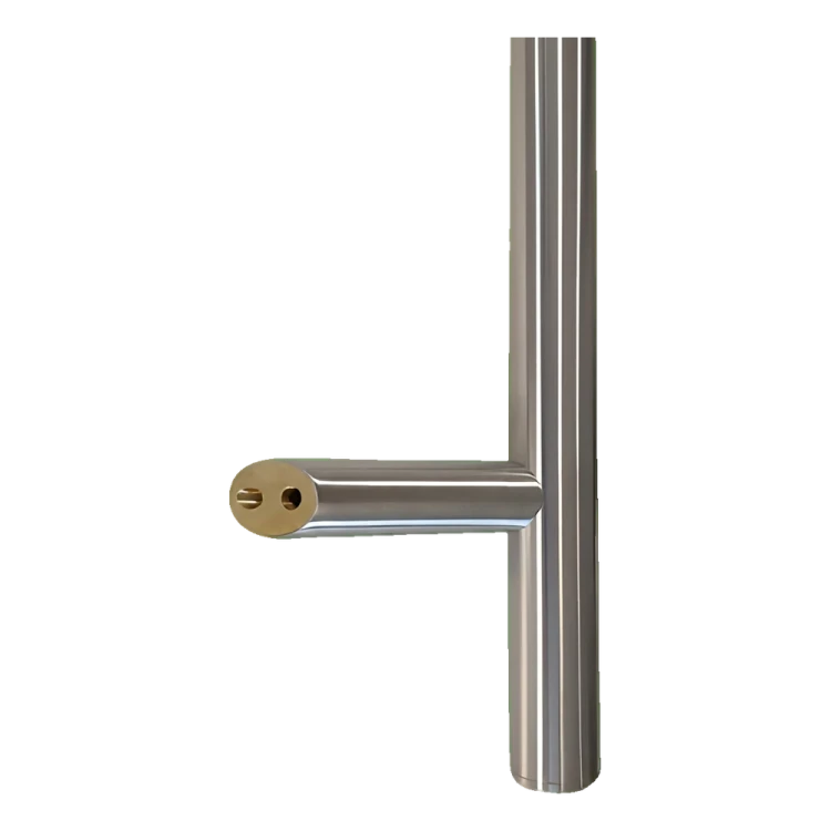 Mâner de ușă unilateral rotund 32×800 mm – oțel inoxidabil AISI 304, satinat, fixare 45° 000-723 (2)