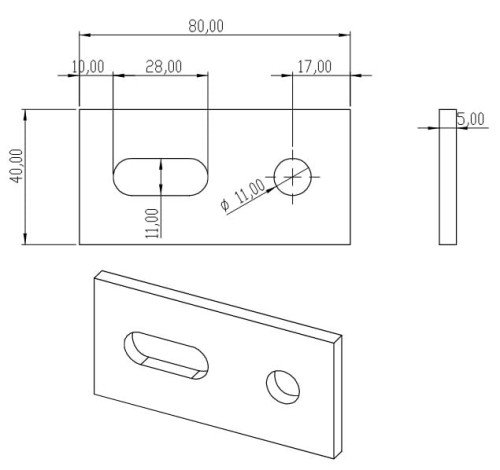 Adaptor Aluminiu 40x80x5 PV-07-05 (1)