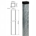 Stâlp de gard 80x80x2 mm, lungime 2,4 m, zincat 000-489 (4)