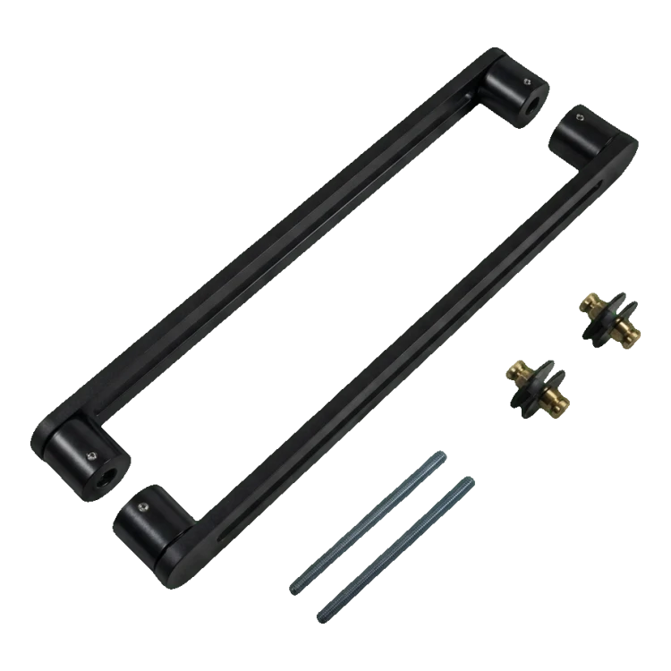 Mâner de ușă bilateral dreptunghiular PSG 90° din oțel negru 40×450 mm 000-768 (3)