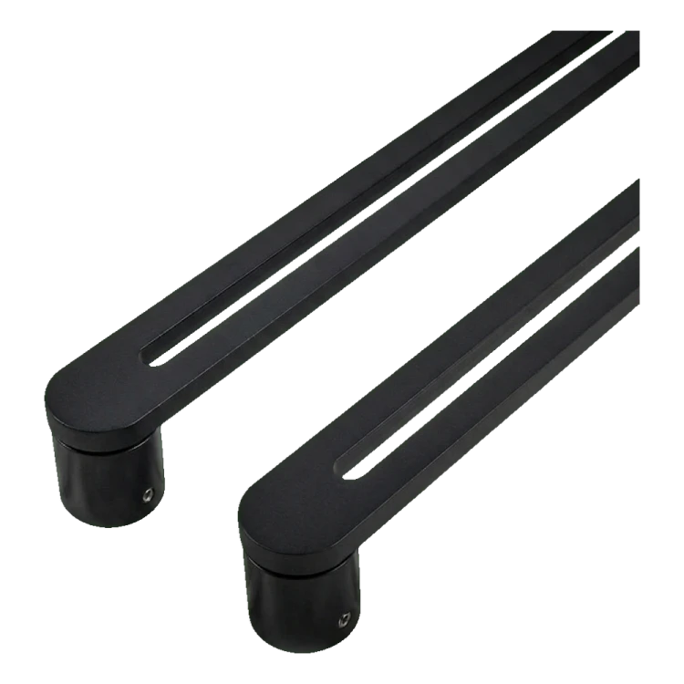 Mâner de ușă bilateral dreptunghiular PSG 90° din oțel negru 40×450 mm 000-768 (4)