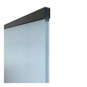 Kozza – mâner din aluminiu dreptunghiular pentru sticlă 12–13,52 mm, negru RAL 9005, 5 m