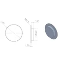 Kozza – capac din aluminiu pentru profiluri balustrade din sticlă KE 120 montare laterală 000-849 (3)
