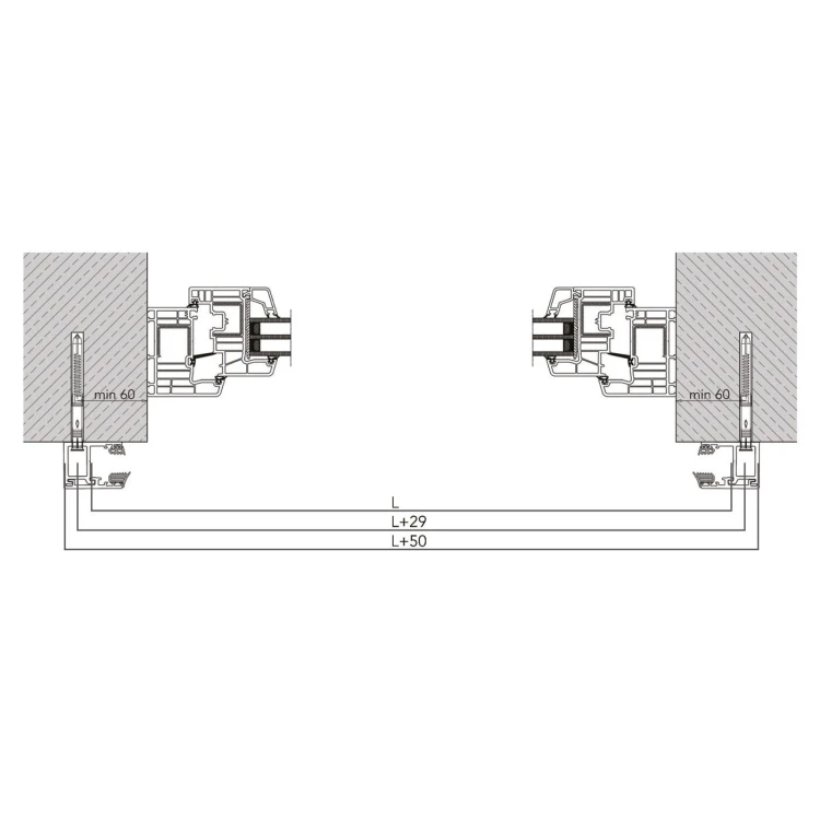 Kozza KB5000 – balcon francez complet din aluminiu H1100 mm, sistem plat, anodizare mată 000-850 (8)
