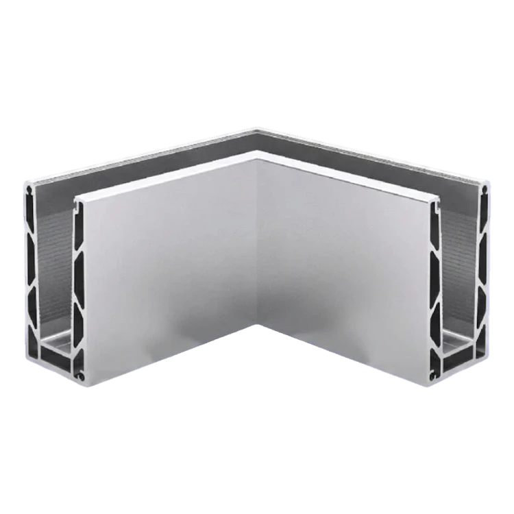 Kozza KE100 – profil U colțar interior 90° pentru balustrade din sticlă, fixare de sus 000-854 (1)