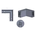 Kozza KE100 – profil U colțar interior 90° pentru balustrade din sticlă, fixare de sus 000-854 (2)