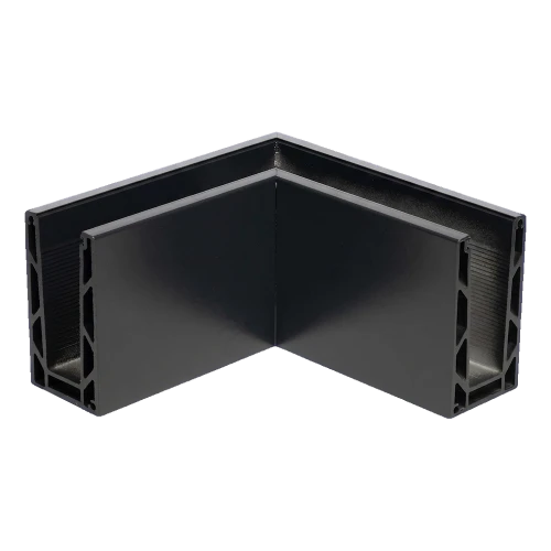 Kozza KE 100 – profil U colț interior 90° pentru balustrade din sticlă, gri închis 000-855 (1)