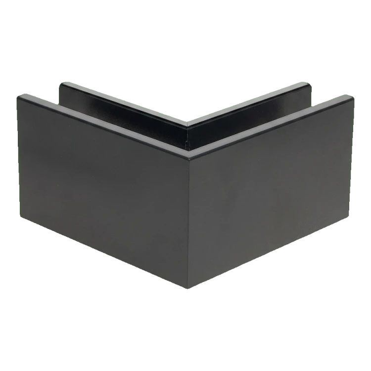 Kozza KE 100 – profil U colț interior 90° pentru balustrade din sticlă, gri închis 000-855 (2)