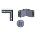 Kozza KE 100 – profil U colț interior 90° pentru balustrade din sticlă, gri închis 000-855 (4)