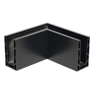 Kozza KE 100 – profil U de colț exterior 90° pentru balustrade din sticlă, gri închis RAL 7021