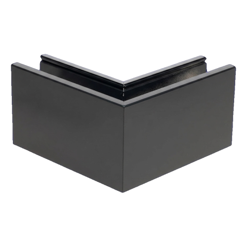 Kozza KE 100 – profil U de colț exterior 90° pentru balustrade din sticlă, gri închis RAL 7021 000-858 (2)