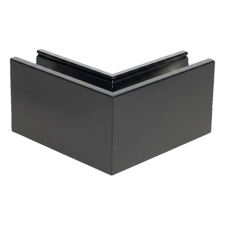 Kozza KE 100 – profil U de colț exterior 90° pentru balustrade din sticlă, gri închis RAL 7021 000-858 (2)