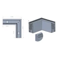 Kozza KE 100 – profil U de colț exterior 90° pentru balustrade din sticlă, gri închis RAL 7021 000-858 (4)