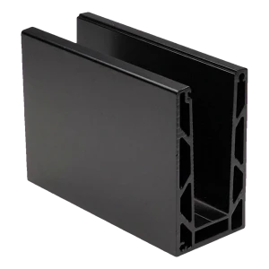 Kozza KE 100 – profil U pentru balustrade din sticlă completă 5000 mm negru, fixare de sus