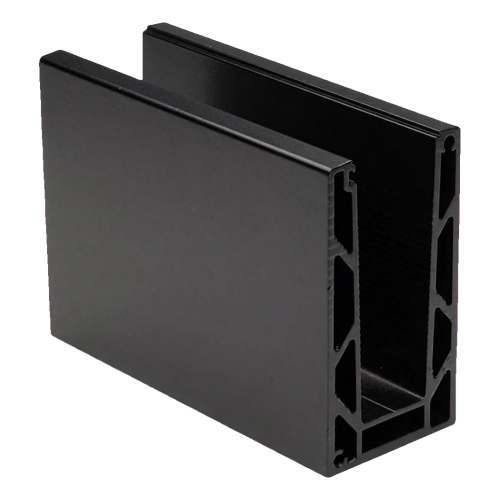 Kozza KE 100 – profil U pentru balustrade din sticlă completă 5000 mm negru, fixare de sus 000-861 (1)