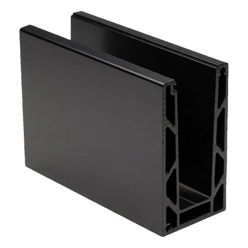Kozza KE 100 – profil U pentru balustrade din sticlă completă 5000 mm negru, fixare de sus 000-861 (1)