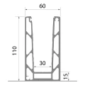 Kozza KE 100 – profil U pentru balustrade din sticlă completă 5000 mm negru, fixare de sus 000-861 (5)