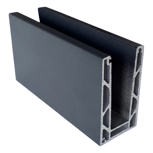 Kozza KE 100 – profil U pentru balustrade din sticlă 5000 mm gri închis 000-862 (1)