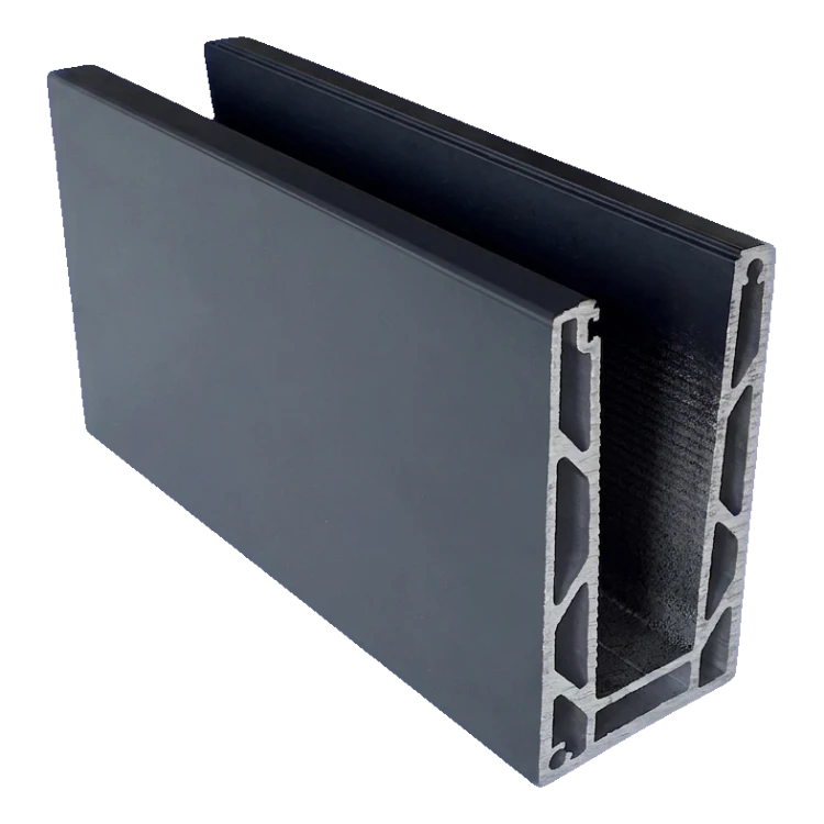 Kozza KE 100 – profil U pentru balustrade din sticlă 5000 mm gri închis 000-862 (1)