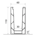 Kozza KE 100 – profil U pentru balustrade din sticlă 5000 mm gri închis 000-862 (5)