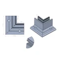 Kozza KE 105 – profil L colțar interior 90° pentru balustrade integral din sticlă, aluminiu, anodizare mată 000-865 (2)