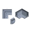 Kozza KE 105 – profil L de colț 90° pentru balustrade întreagă din sticlă, exterior, fixare longitudinală de sus 000-866 (2)