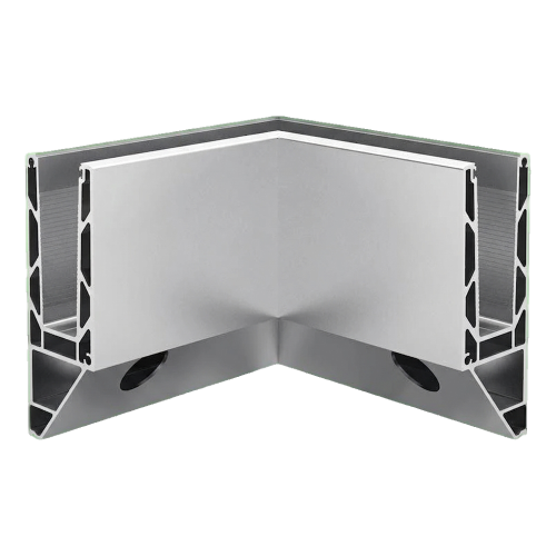 Kozza KE 120 – profil U colțar 90° interior pentru balustrade din sticlă integrală, fixare laterală 000-873 (1)