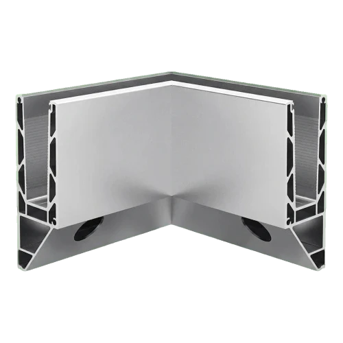 Kozza KE 120 – profil U colțar 90° interior pentru balustrade din sticlă integrală, fixare laterală 000-873 (1)