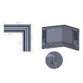 Kozza KE 120 – profil U colțar 90° interior pentru balustrade din sticlă integrală, fixare laterală 000-873 (2)