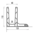 Kozza KE 105 – profil din aluminiu L pentru balustrade din sticlă integrală 5000 mm negru 000-872 (6)